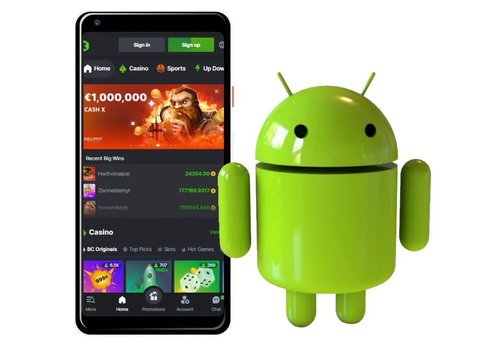 Play exciting games and bets with BC.Game APK for Android
