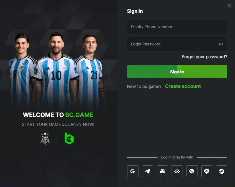 Login your BC.Game account with these simple steps.