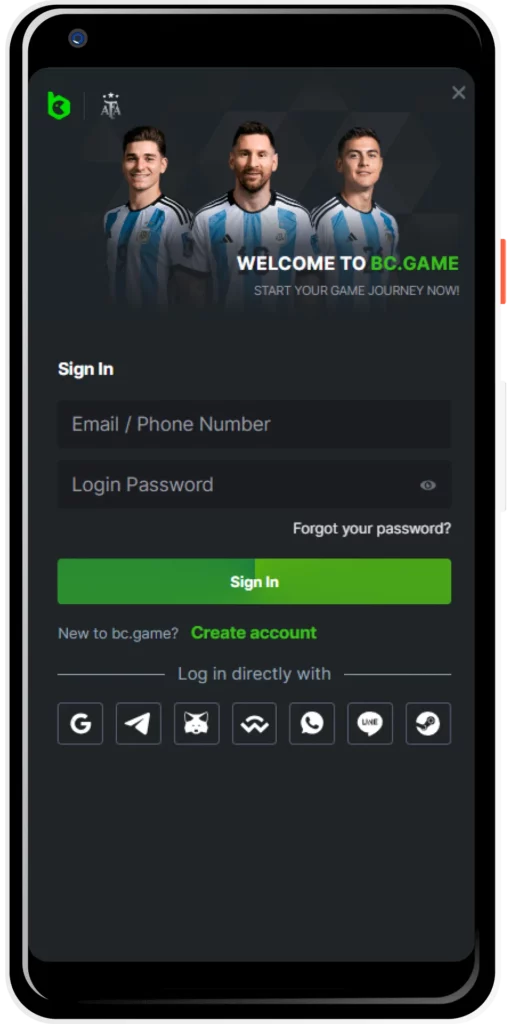 Login BC.Game via mobile and enjoy plaing on-the-go.